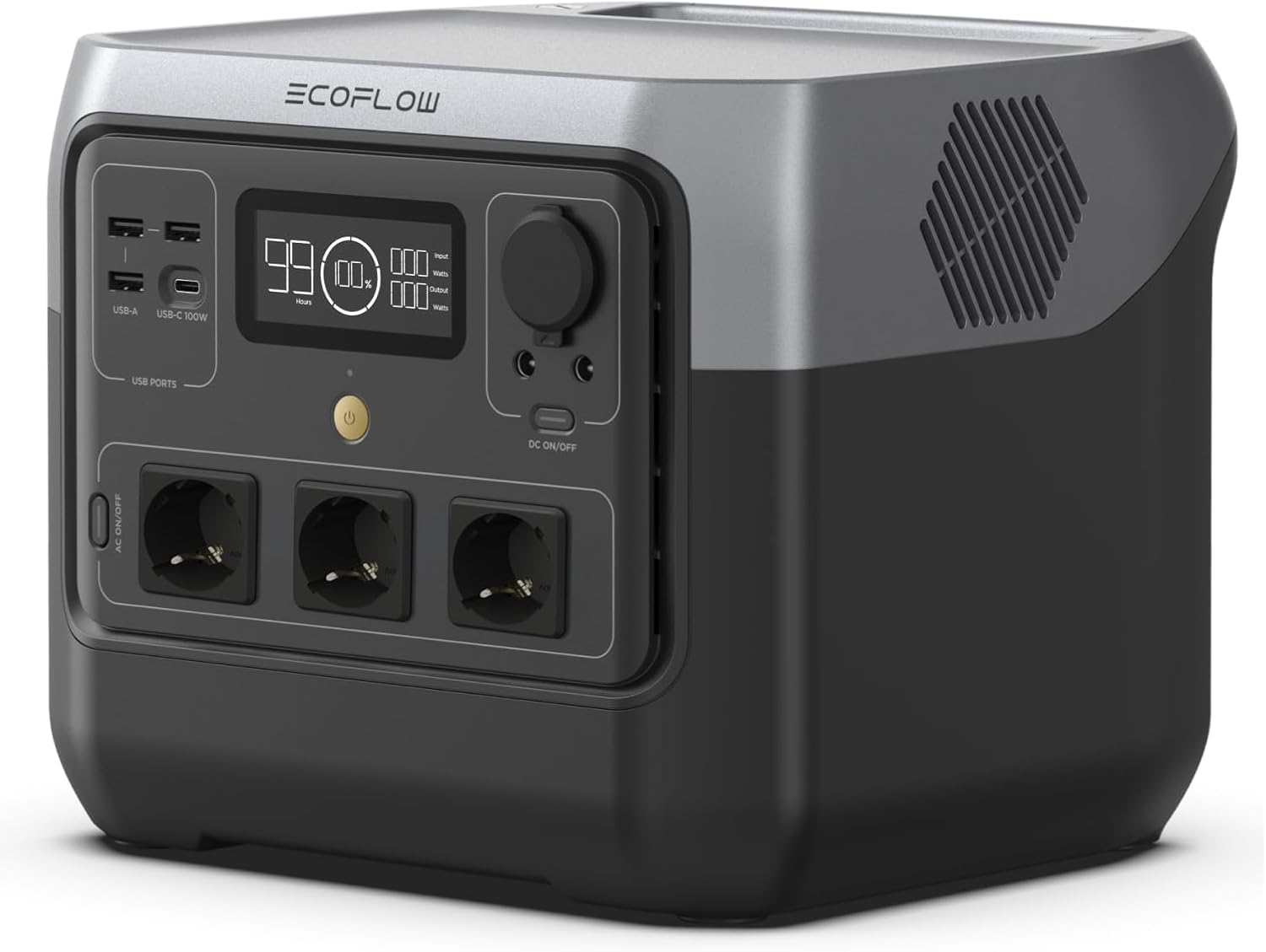 EcoFlow RIVER 2 Pro estación de energía portátil reacondicionada batería LiFePO4 768Wh potencia 1600W carga rápida en 70 minutos generador solar compacto para camping caravanas y emergencias-Casagoloft