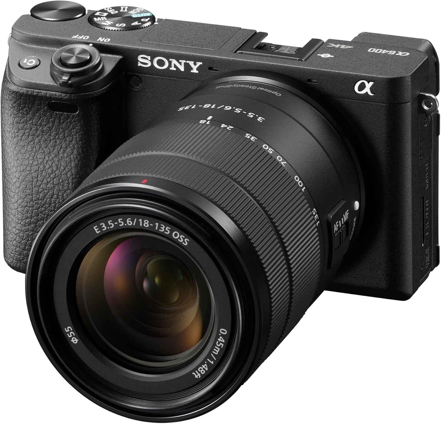 Sony Alpha 6400 cámara mirrorless APS-C 24,2MP con objetivo 18-135mm vídeo 4K enfoque automático ultrarrápido 0,02s pantalla abatible cámara para viajes vlog y fotografía avanzada-Casagoloft