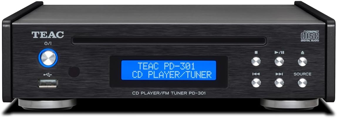 Teac PD-301DAB-X reproductor de CD con sintonizador DAB FM soporte USB reproducción MP3 WMA AAC WAV salida RCA sistema estéreo compacto color negro-Casagoloft