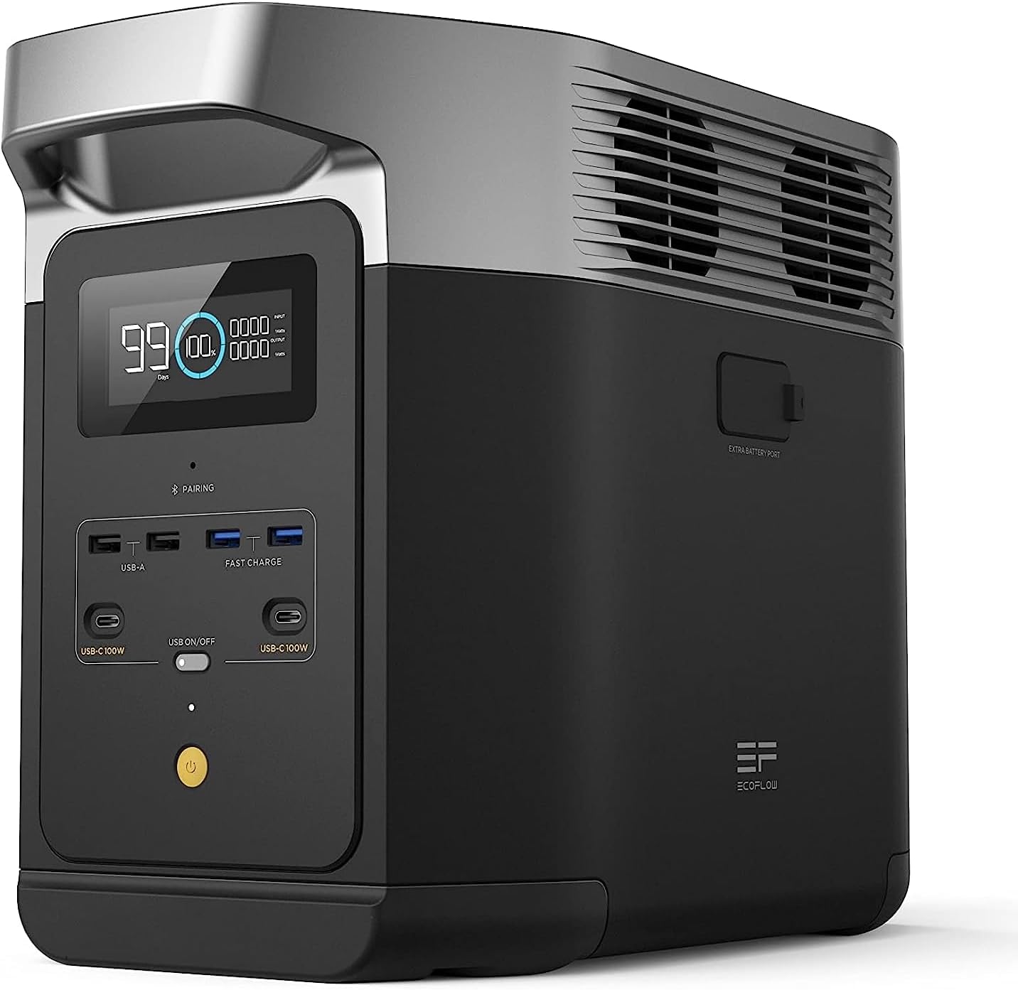 EcoFlow DELTA 2 estación de energía portátil reacondicionada capacidad ampliable de 1 a 3 kWh batería LFP potencia 1800W generador solar compacto para hogar camping y respaldo energético-Casagoloft