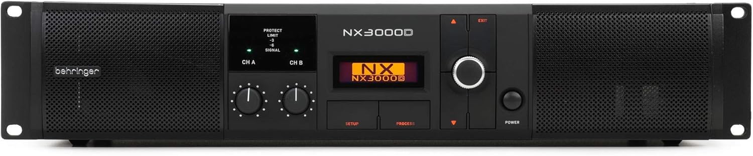 Behringer NX3000D amplificador de potencia profesional con DSP 3000W 2 canales ecualizador de 10 bandas compatible con instrumentos musicales diseño metálico negro-Casagoloft