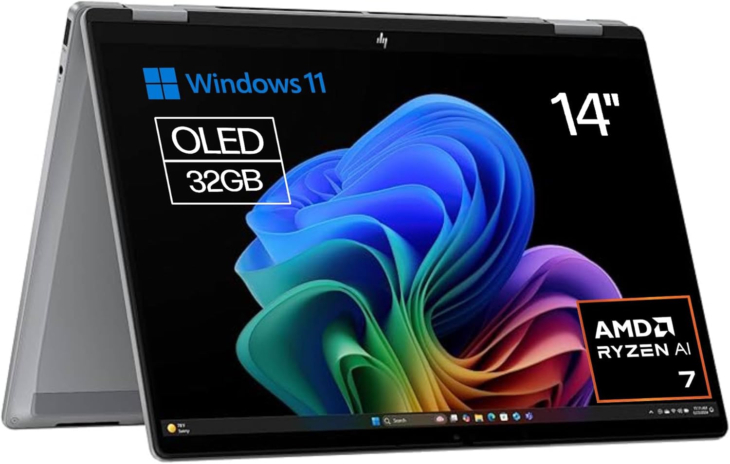 HP Omnibook X Flip Ordenador Portátil Convertible 14 Pulgadas 3K OLED Táctil Ryzen AI 7 32GB RAM 1TB SSD Radeon 860M Windows 11 Color Plata-Casagoloft