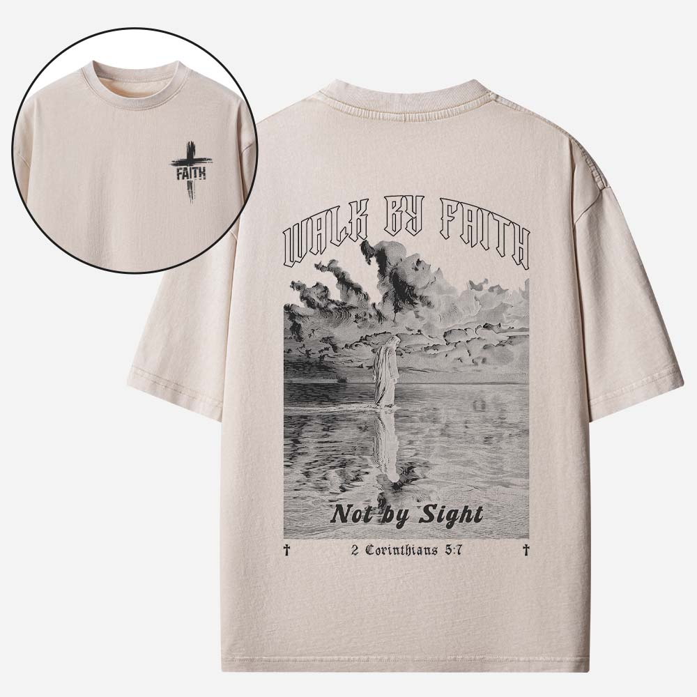 Walk By Faith Christian Washed T-Shirt
