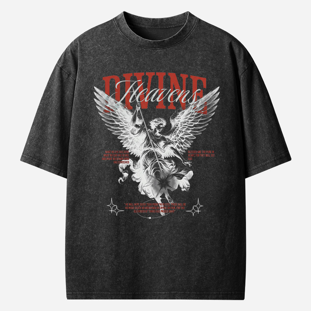 Divine Heaven Angel Christian Washed T-Shirt