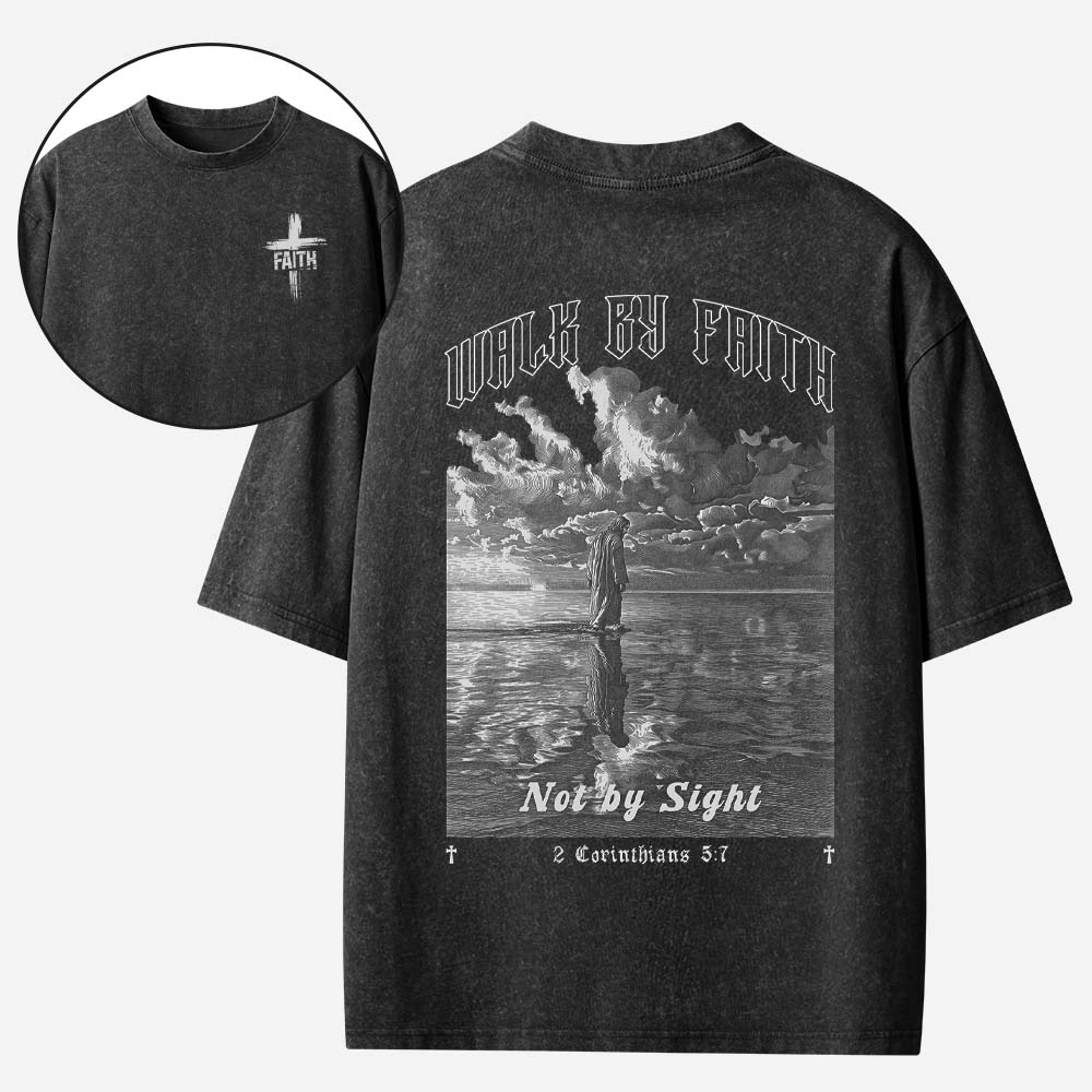 Walk By Faith Christian Washed T-Shirt