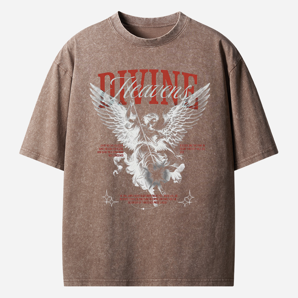 Divine Heaven Angel Christian Washed T-Shirt