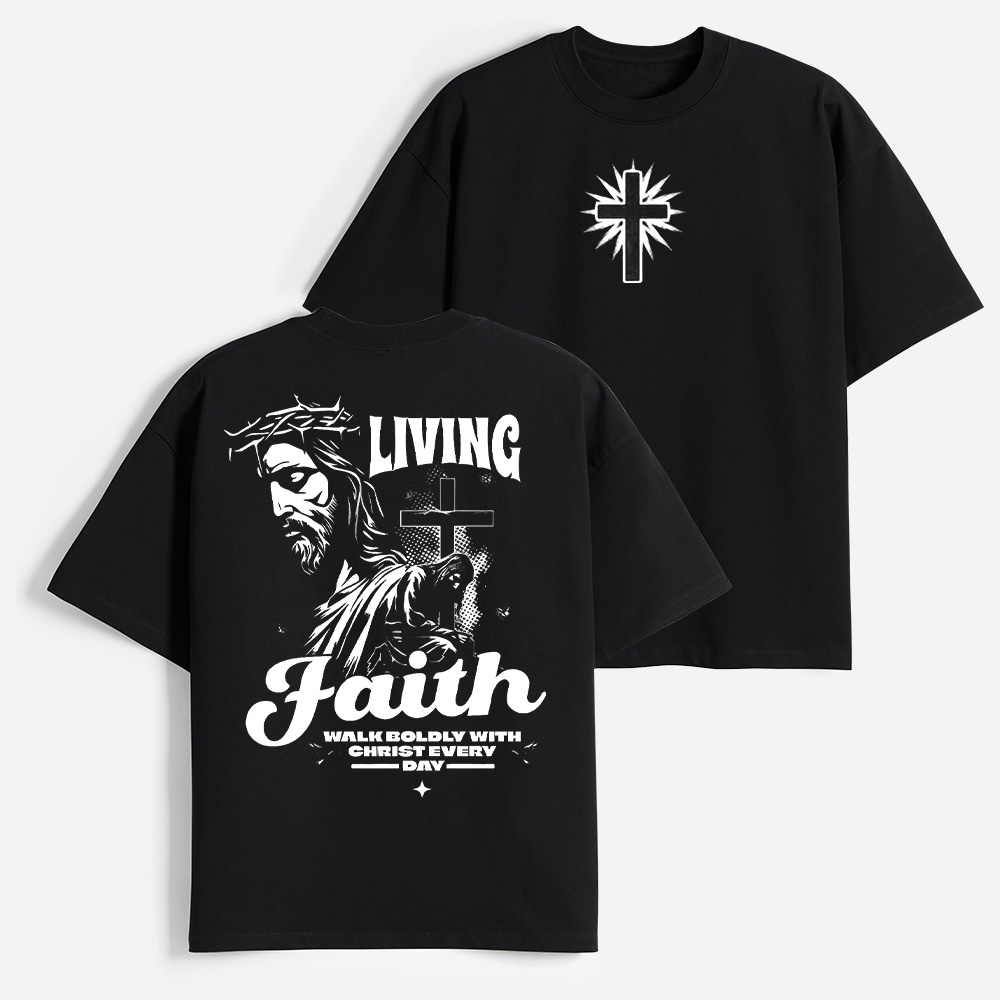 Living Faith Christian Heavy Elbow-Sleeve T-Shirt