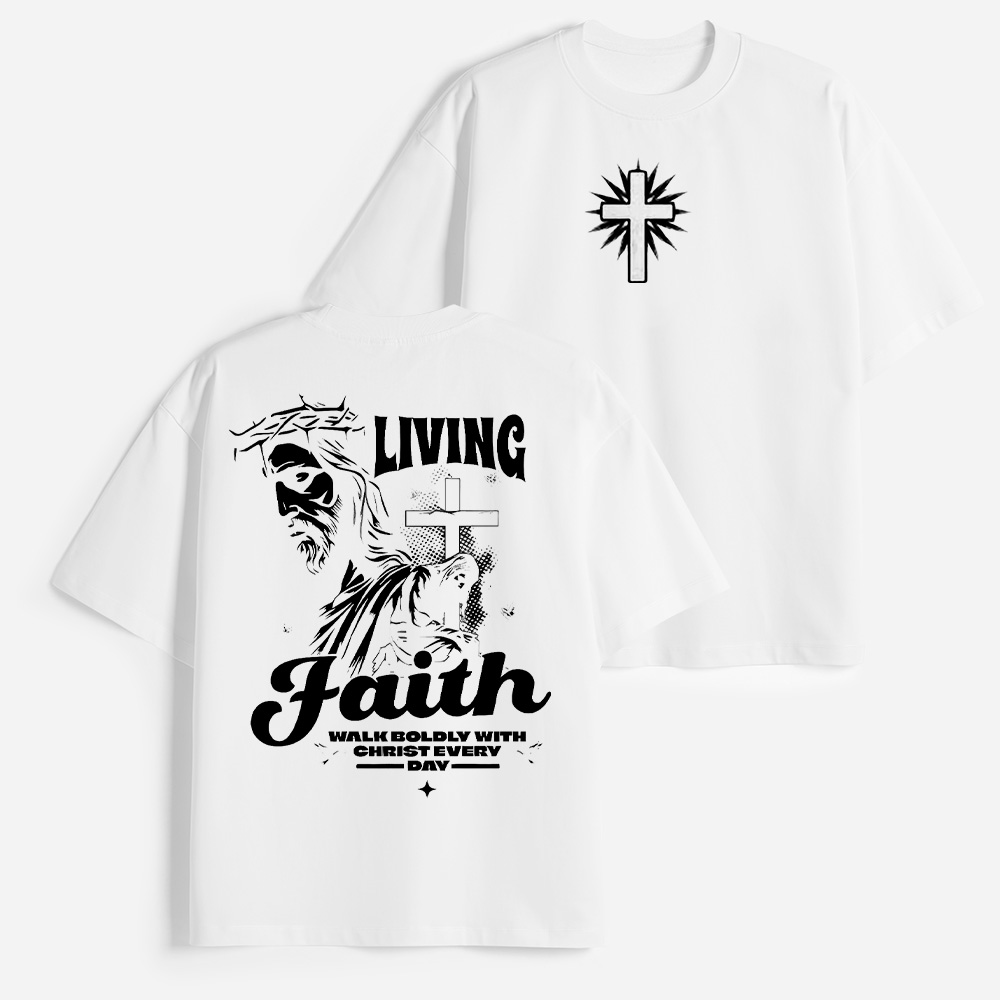 Living Faith Christian Heavy Elbow-Sleeve T-Shirt