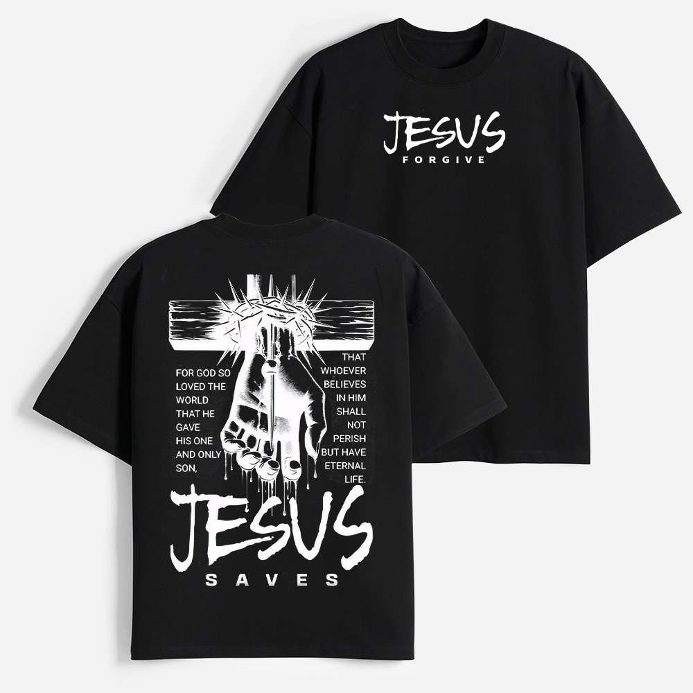 Jesus Forgive Christian Heavy Elbow-Sleeve T-Shirt