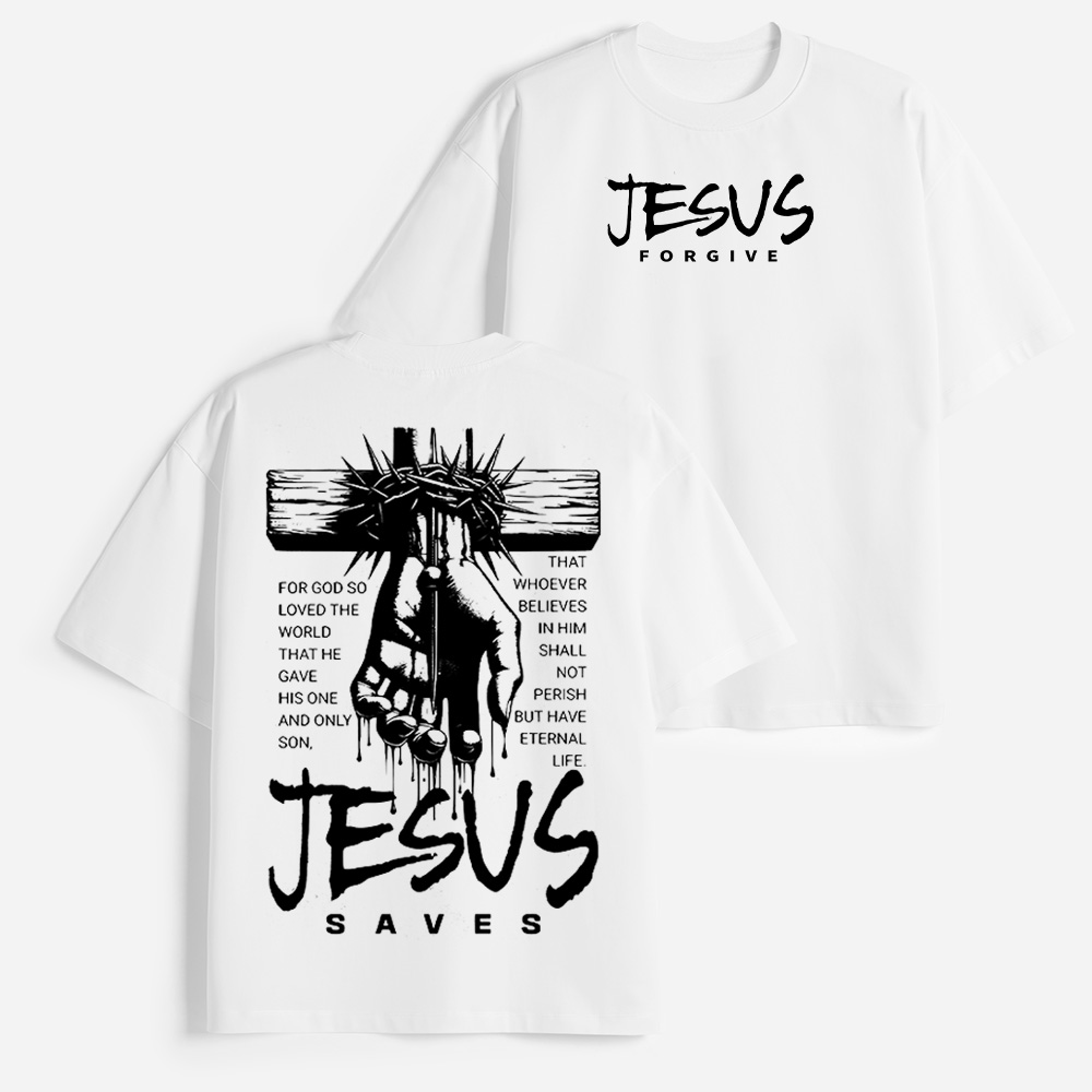 Jesus Forgive Christian Heavy Elbow-Sleeve T-Shirt