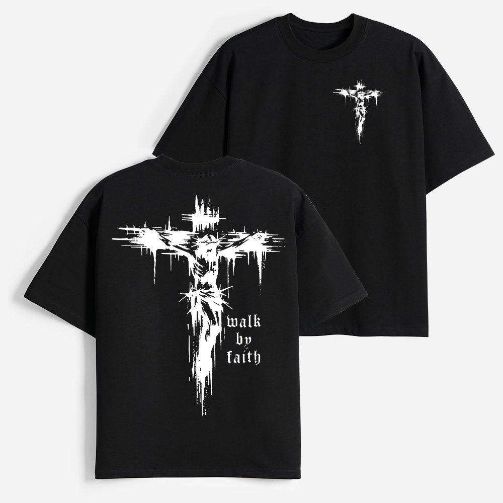 Walk by Faith Christian Heavy Elbow-Sleeve T-Shirt