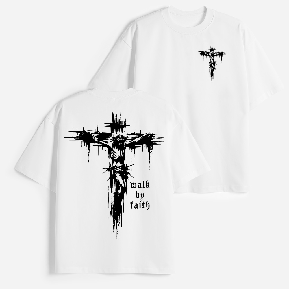 Walk by Faith Christian Heavy Elbow-Sleeve T-Shirt