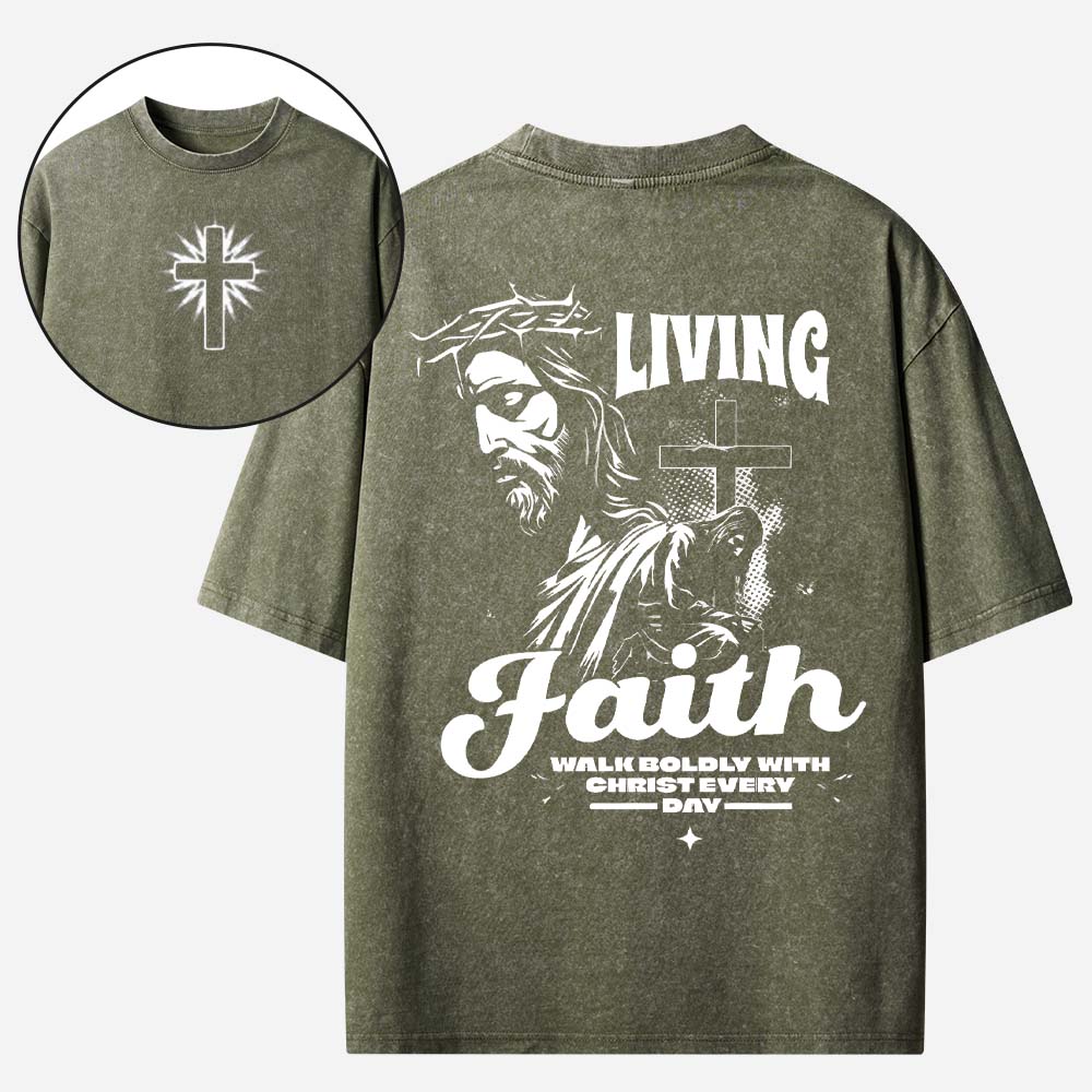 Living Faith Christian Washed T-Shirt