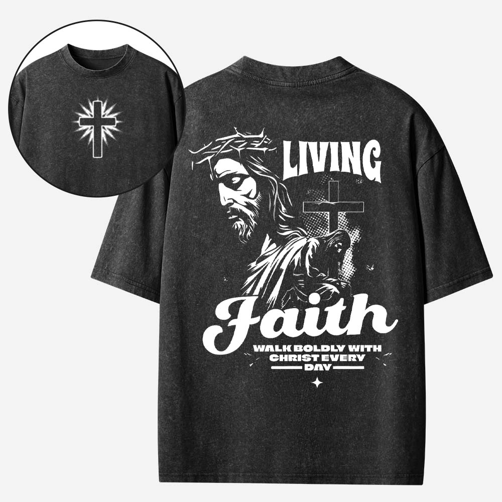 Living Faith Christian Washed T-Shirt
