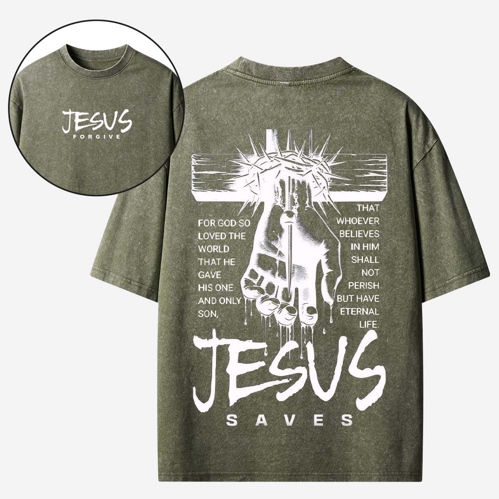 Jesus Forgive Christian Washed T-Shirt