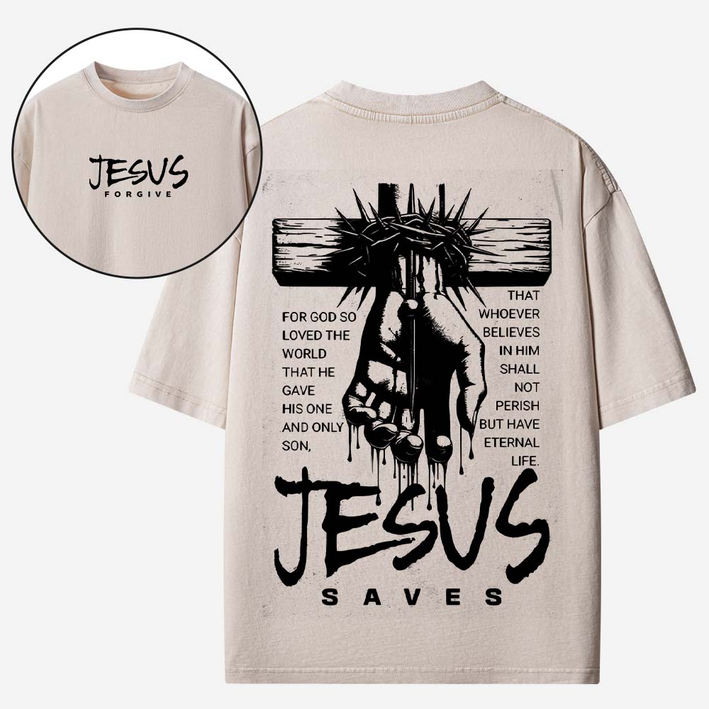 Jesus Forgive Christian Washed T-Shirt