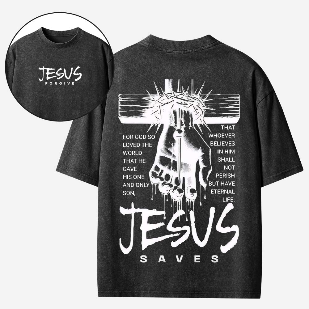 Jesus Forgive Christian Washed T-Shirt
