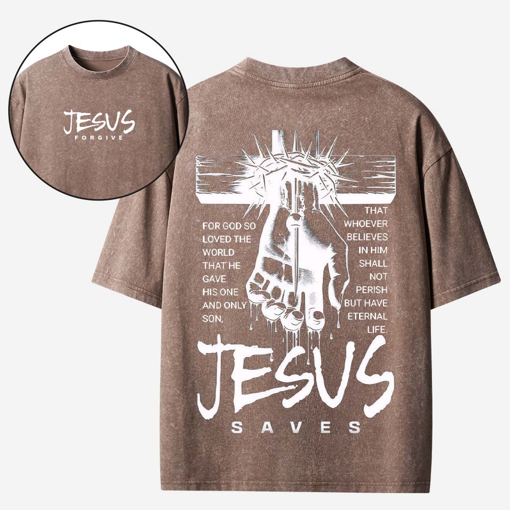 Jesus Forgive Christian Washed T-Shirt