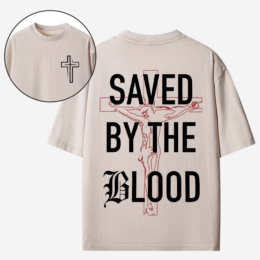 Saved by The Blood Christian Washed T-Shirt