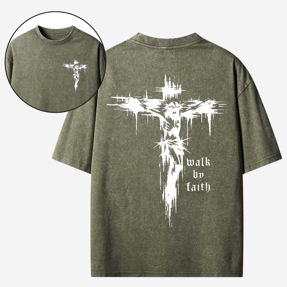 Walk by Faith Christian Washed T-Shirt