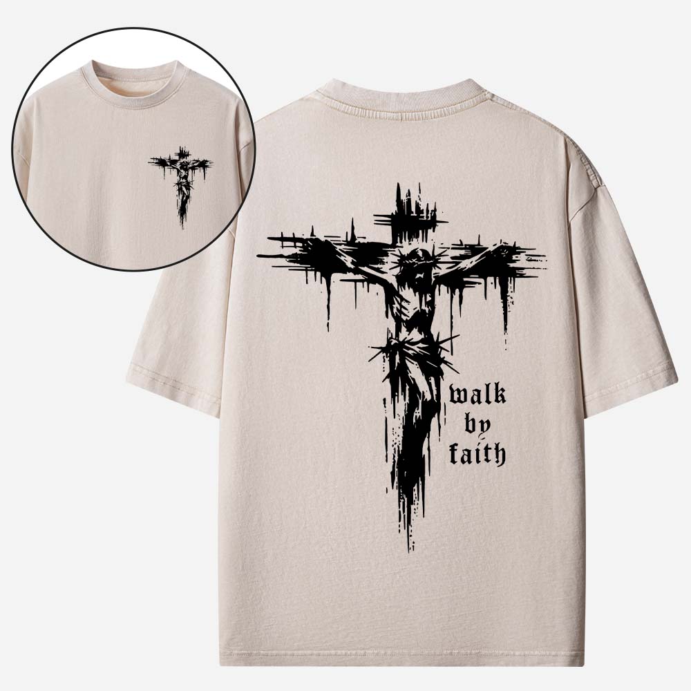 Walk by Faith Christian Washed T-Shirt
