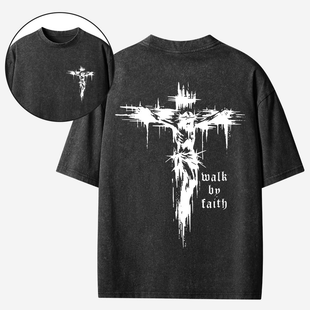 Walk by Faith Christian Washed T-Shirt