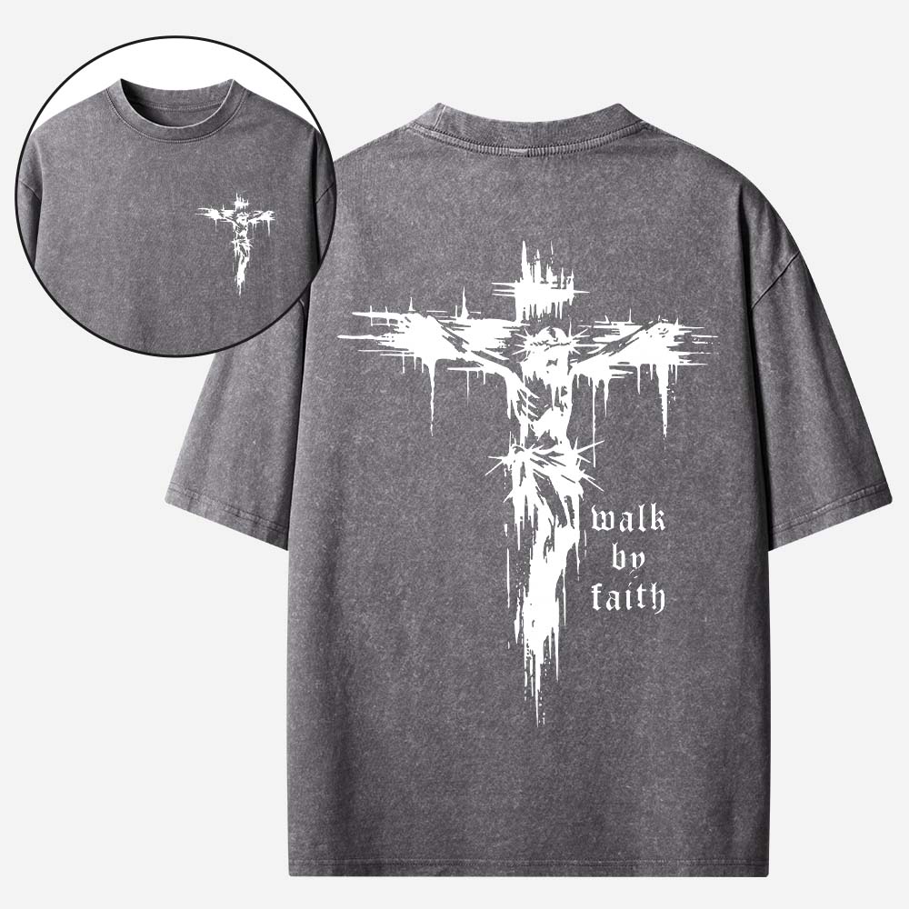 Walk by Faith Christian Washed T-Shirt