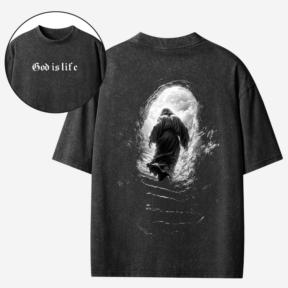 Resurrection Walk Christian Washed T-Shirt