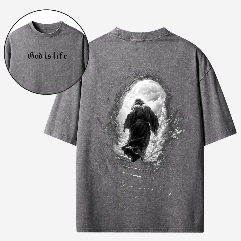 Resurrection Walk Christian Washed T-Shirt