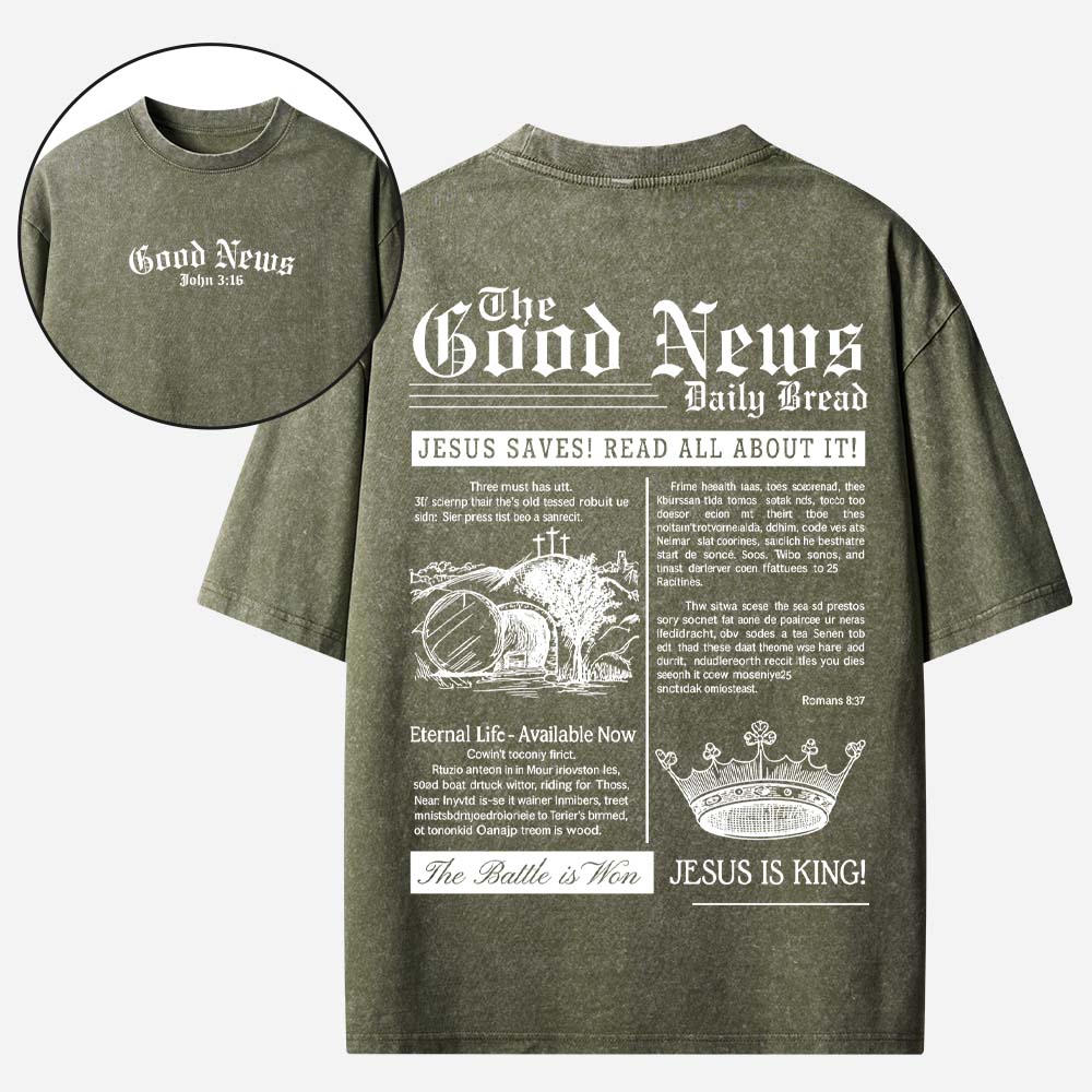 The Good News Christian Washed T-Shirt