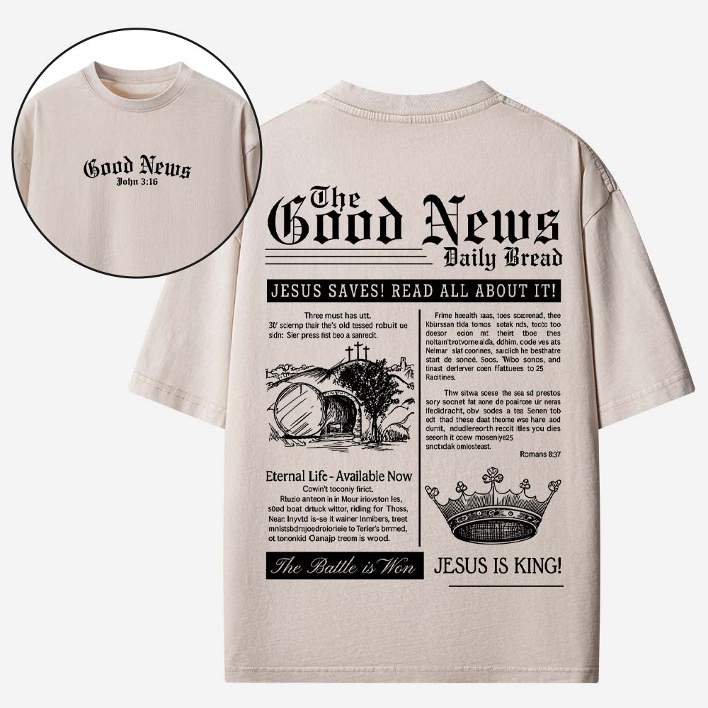 The Good News Christian Washed T-Shirt