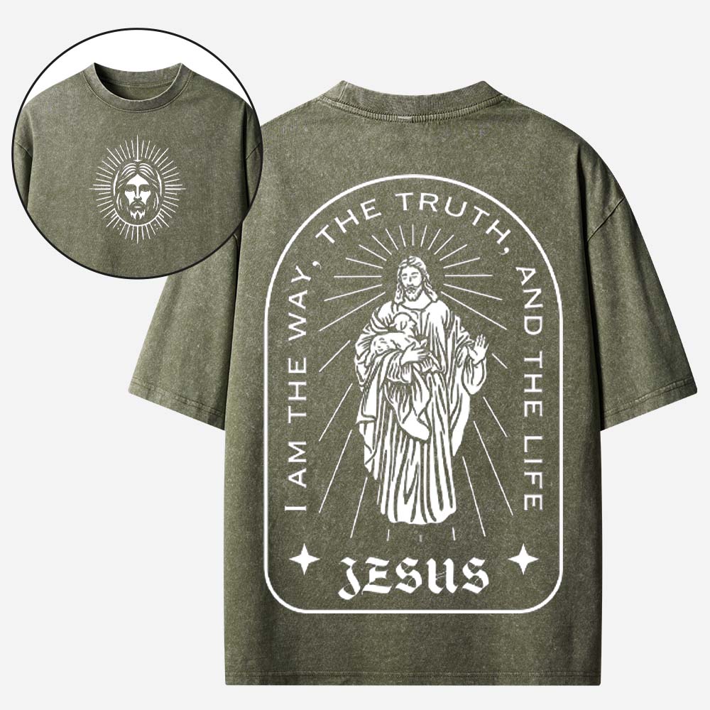 The Way The Truth The Life Christian Washed T-Shirt