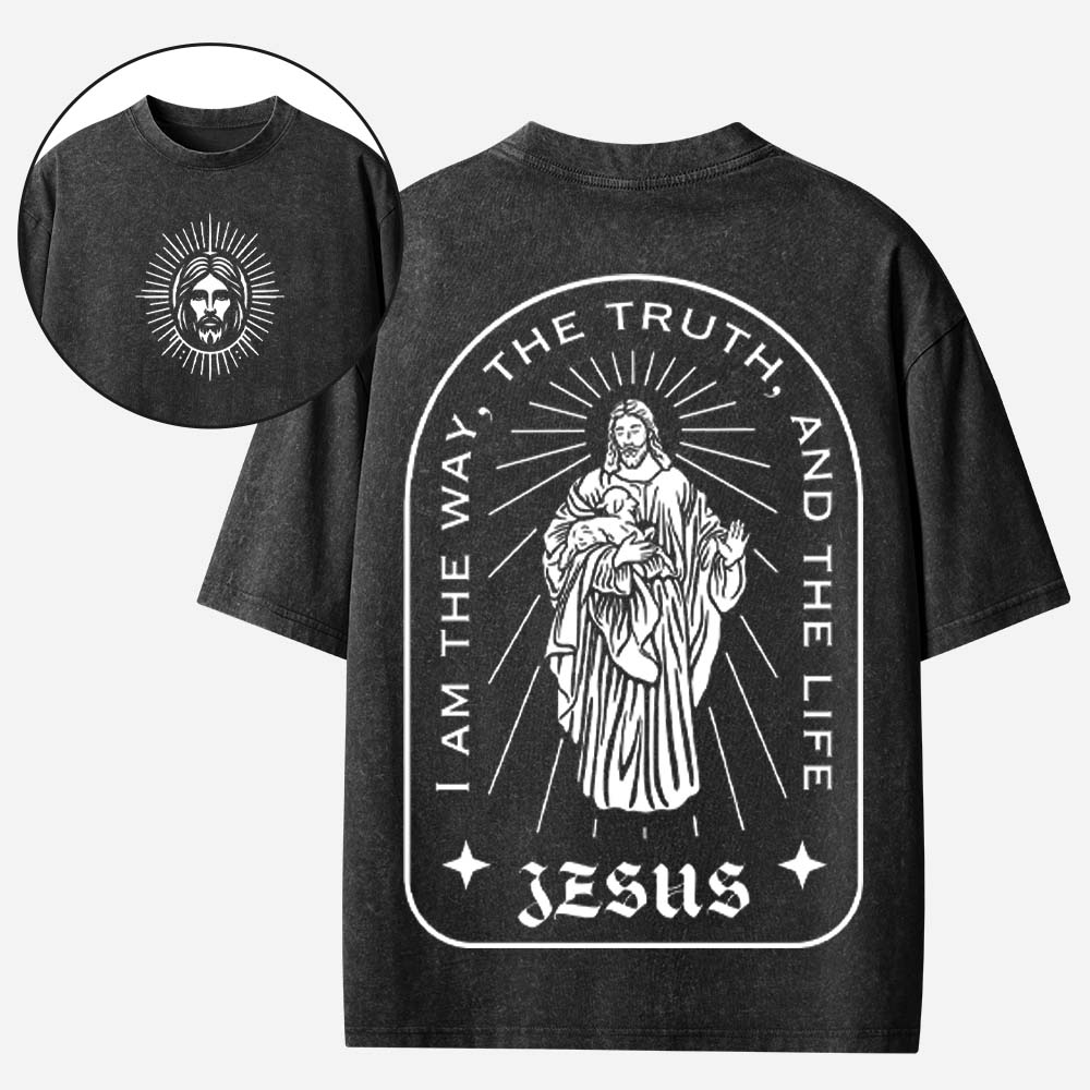 The Way The Truth The Life Christian Washed T-Shirt