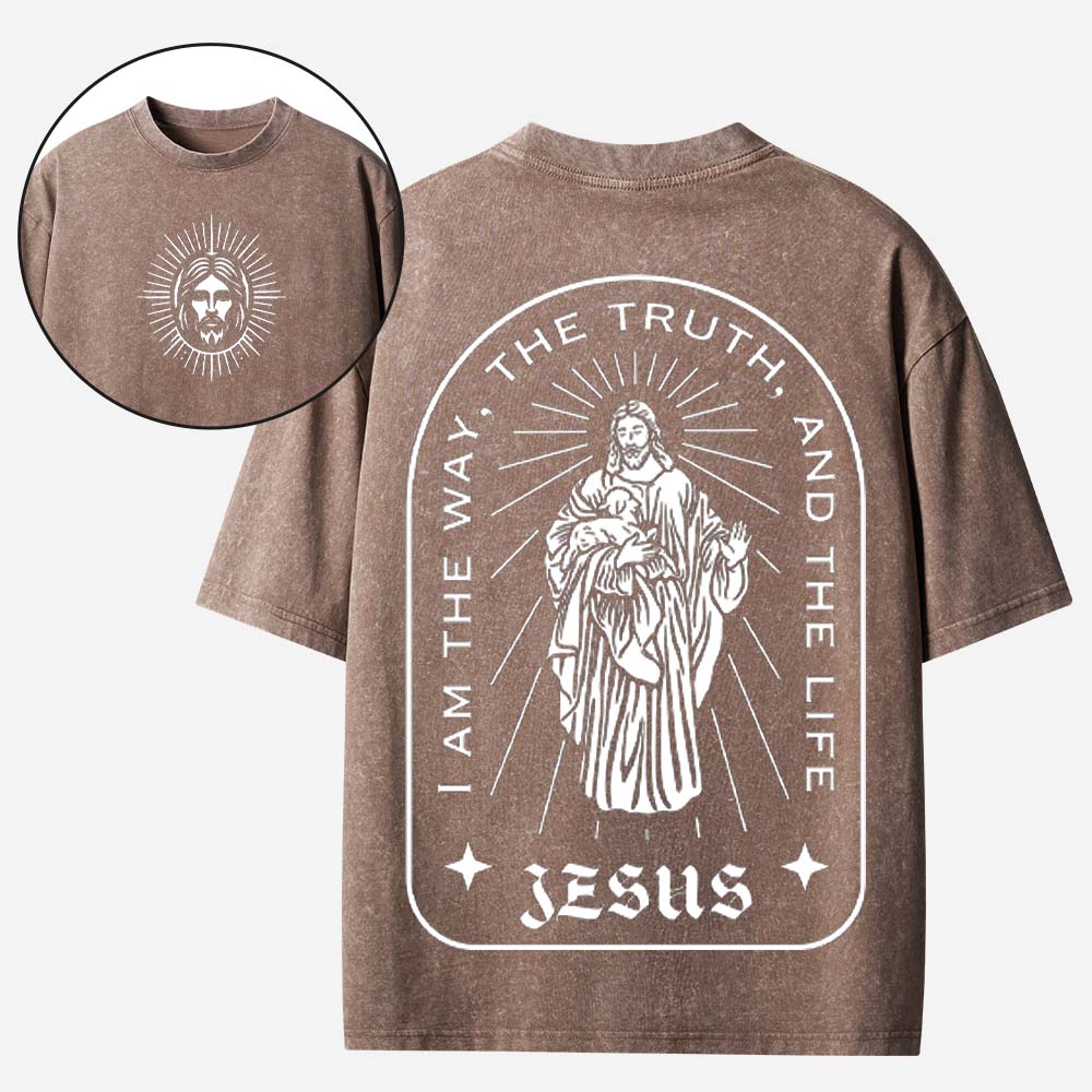 The Way The Truth The Life Christian Washed T-Shirt