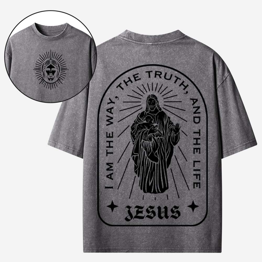 The Way The Truth The Life Christian Washed T-Shirt