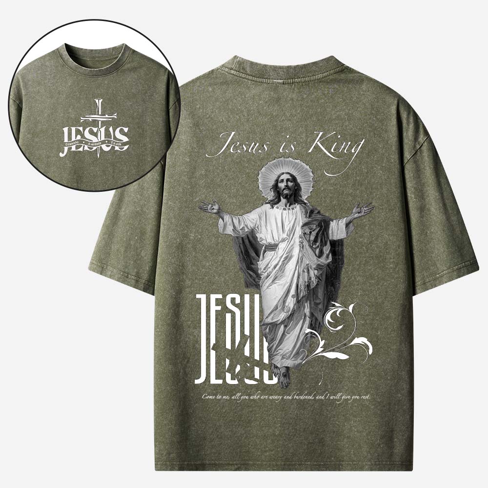 Jesus is King Christian Washed T-Shirt