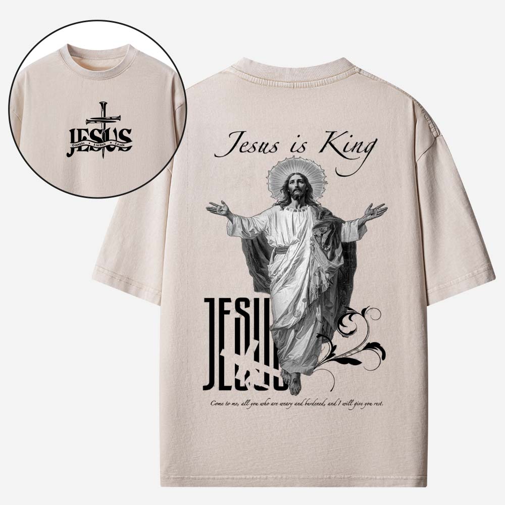 Jesus is King Christian Washed T-Shirt