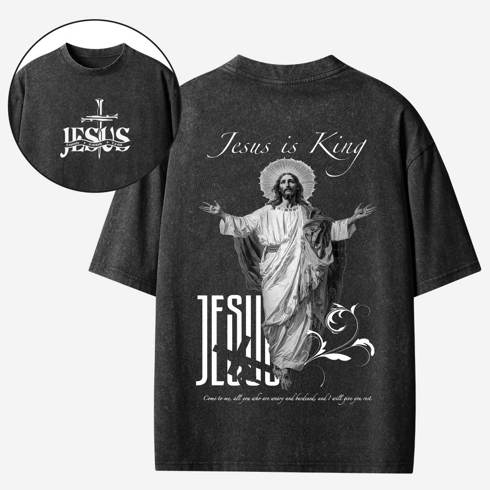 Jesus is King Christian Washed T-Shirt