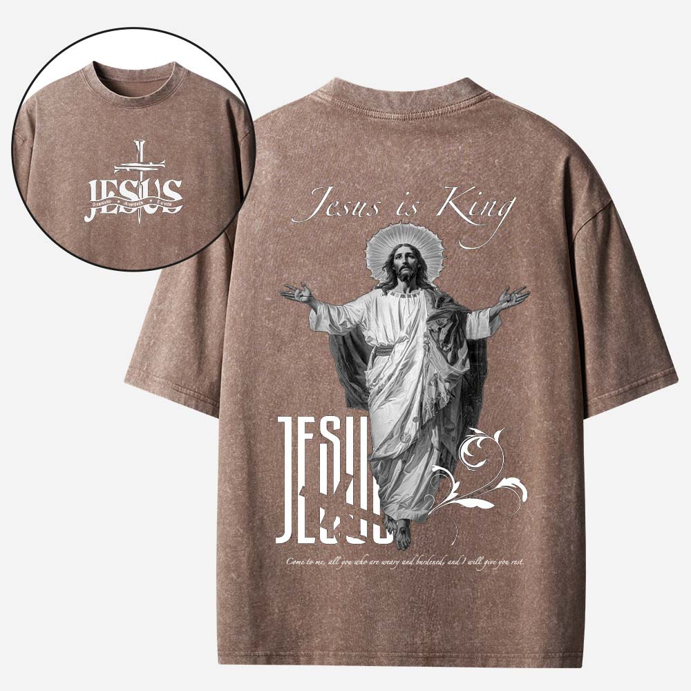 Jesus is King Christian Washed T-Shirt