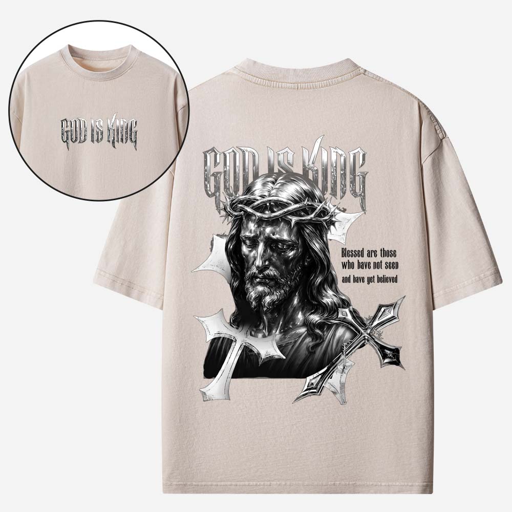 God is King Christian Washed T-Shirt