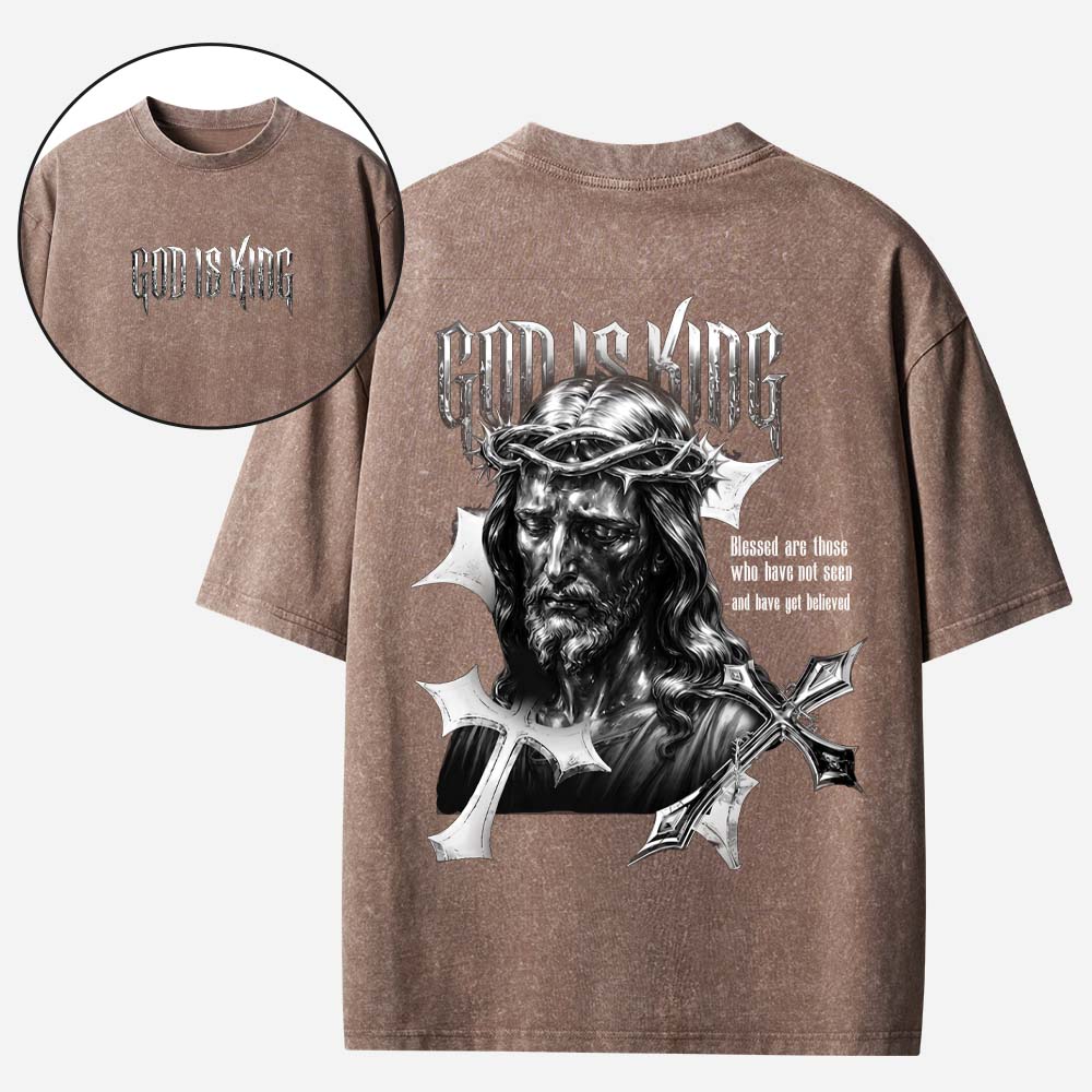 God is King Christian Washed T-Shirt