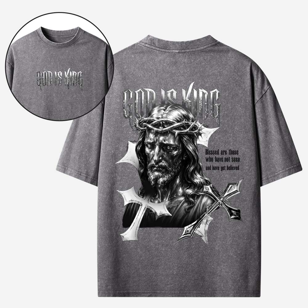 God is King Christian Washed T-Shirt
