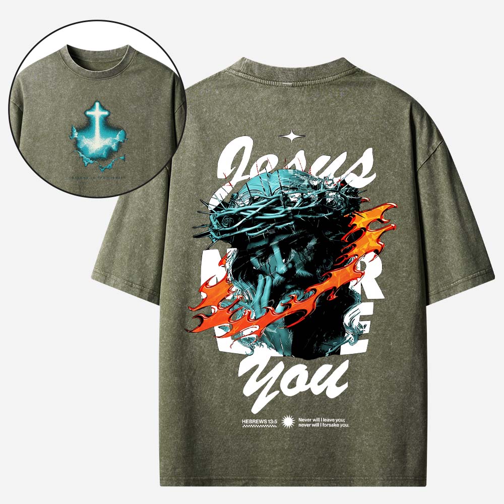 Jesus Crucifix Cross Christian Washed T-Shirt