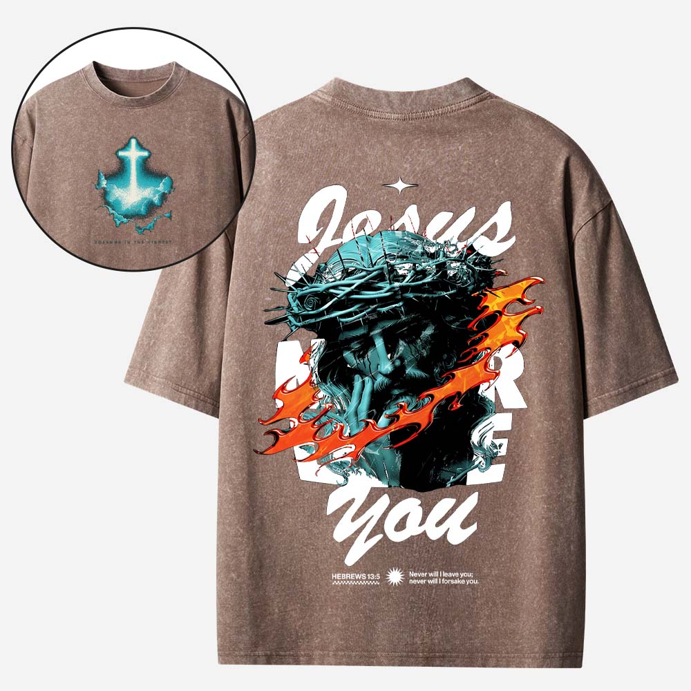 Jesus Crucifix Cross Christian Washed T-Shirt