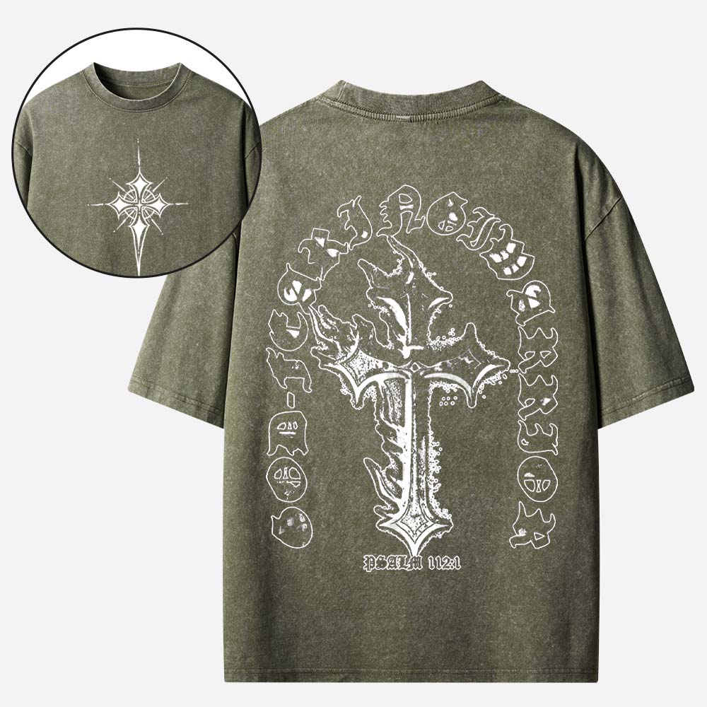 God Fearing Warrior Christian Washed T-Shirt