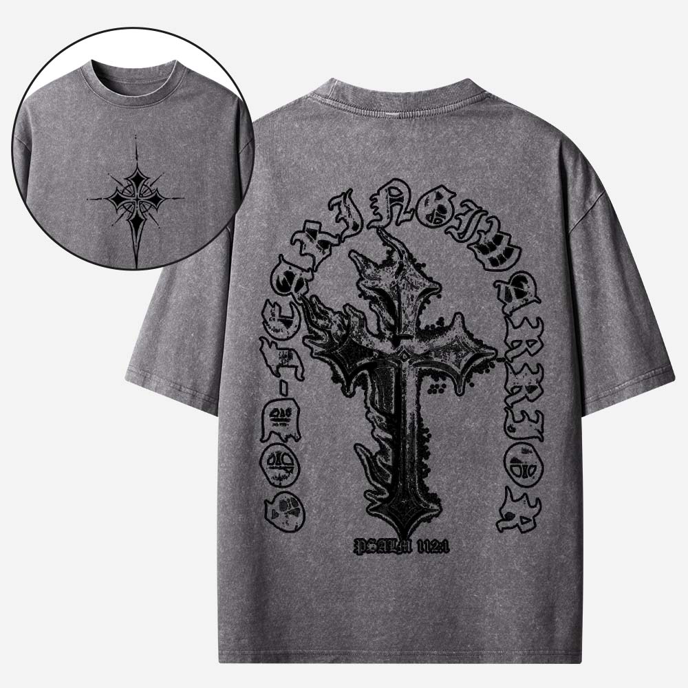 God Fearing Warrior Christian Washed T-Shirt