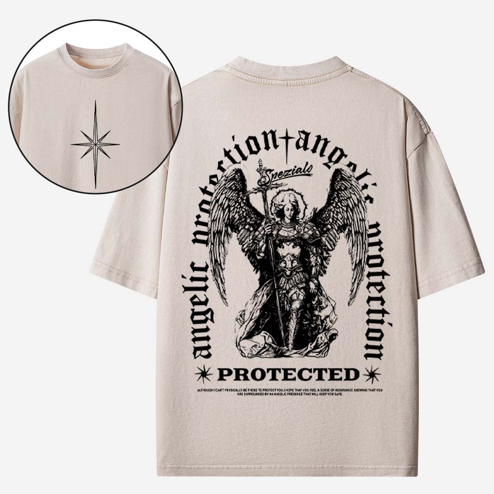Saint Michael the Archangel Protection Christian Washed T-Shirt