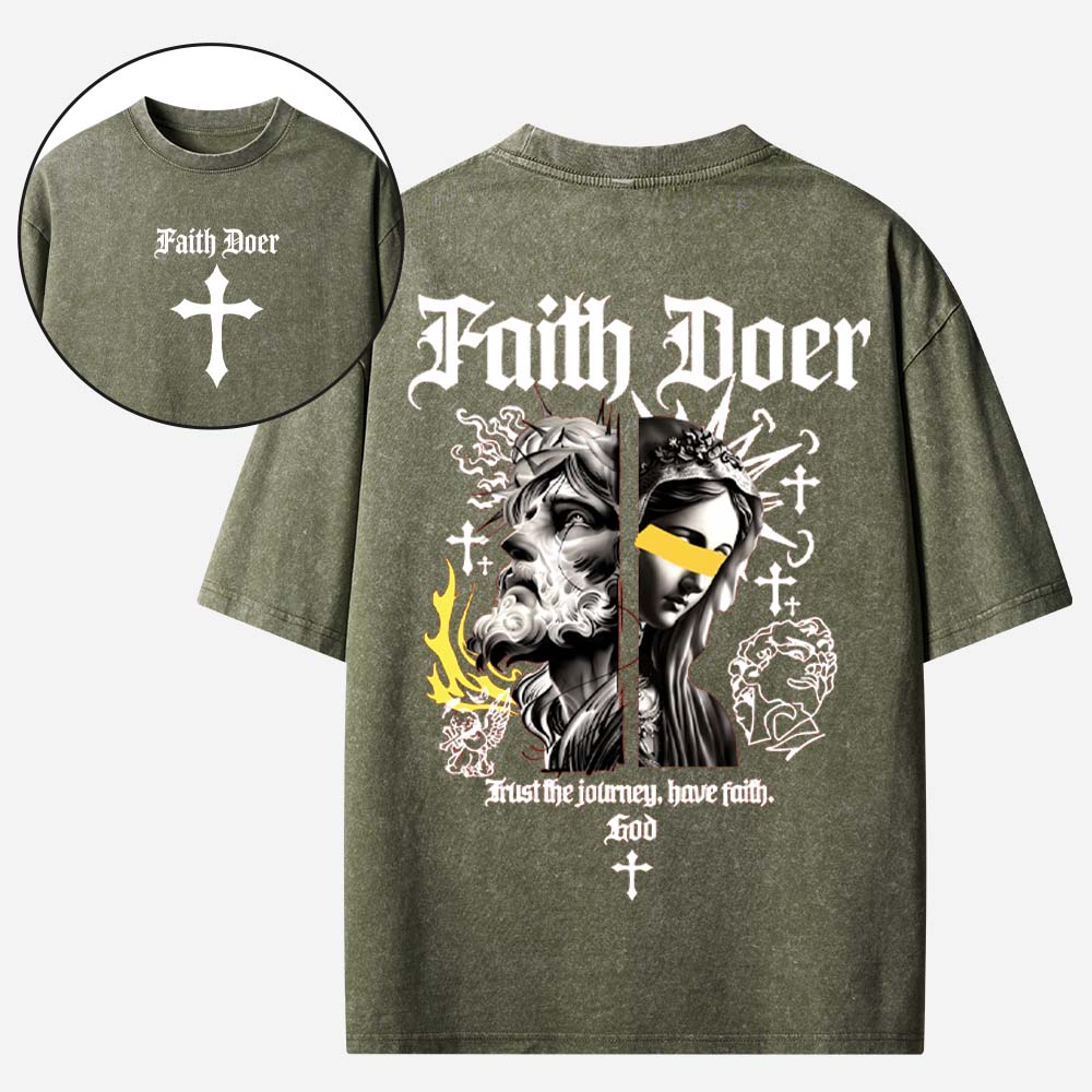 Faith Doer Christian Washed T-Shirt