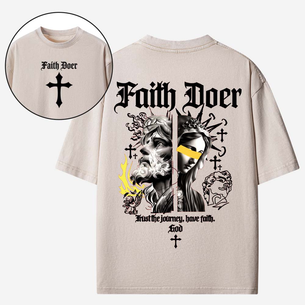 Faith Doer Christian Washed T-Shirt