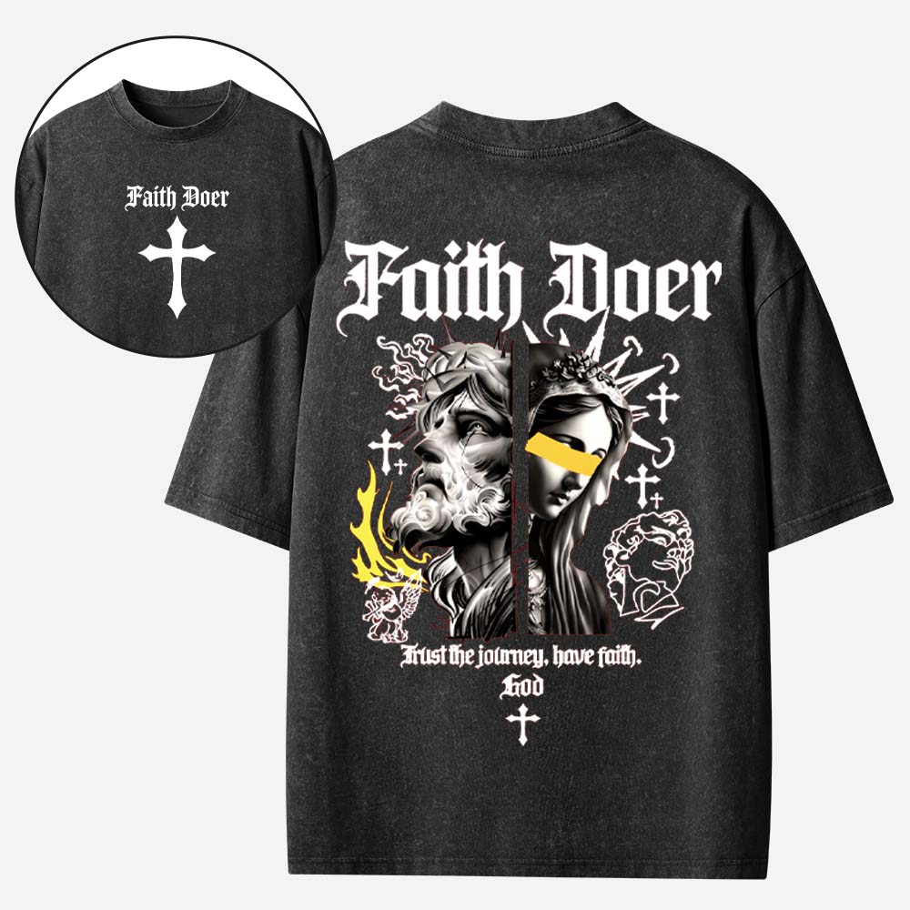 Faith Doer Christian Washed T-Shirt